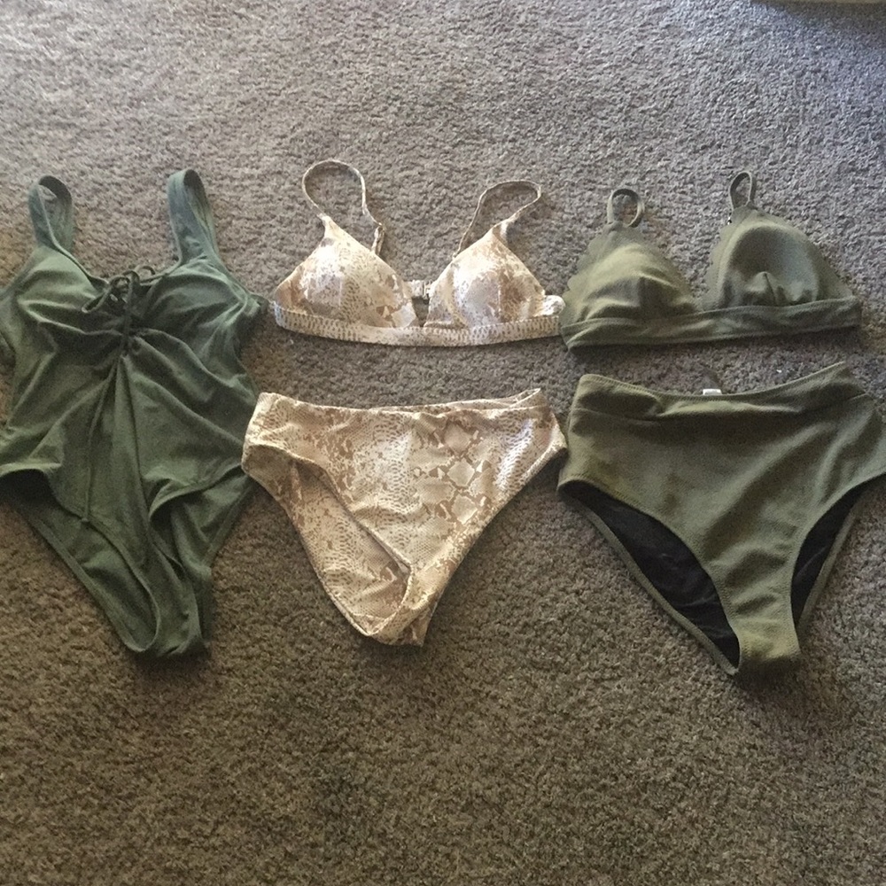 3 bathing suit swimsuit high waist and one piece